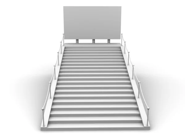Treppe und Bigboard. 3d — Stockfoto