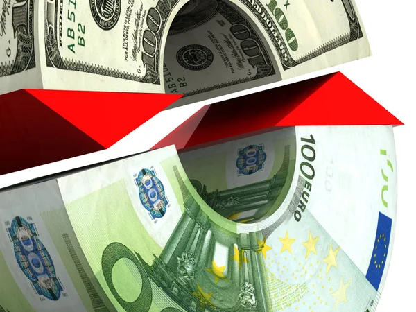 Обмен валюты. Евро. Доллар — стоковое фото