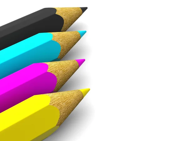 Potloden. CMYK-kleuren — Stockfoto