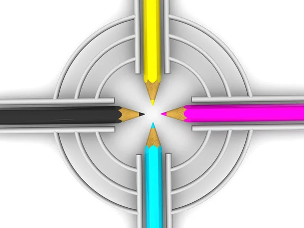 Target from pencils. CMYK — Stock Photo, Image