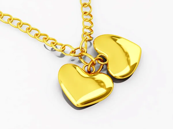 Chain with two hearts — Stock Photo, Image