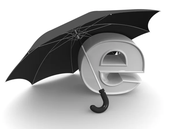 Symbol Internetu s deštníkem — Stock fotografie
