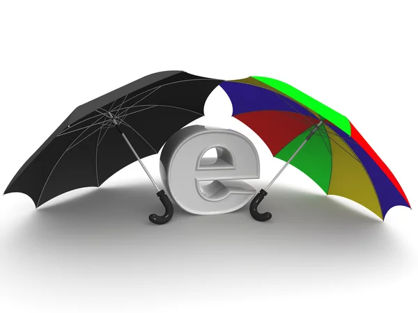 Símbolo de internet con paraguas — Foto de Stock