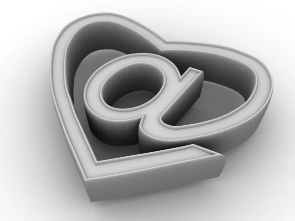 Simbolo di internet come cuore — Foto Stock