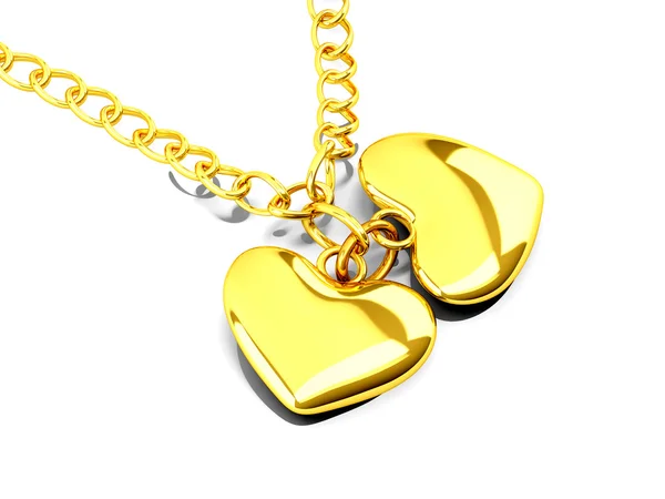 Chain with two heart — Stock Photo, Image