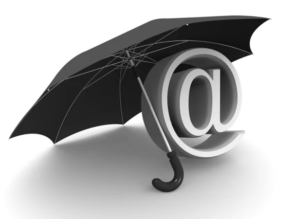 stock image Symbol of internet with umbrella. 3d