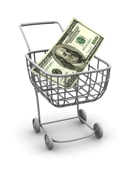 Koszyk inflacyjny dolara. 3D — Zdjęcie stockowe