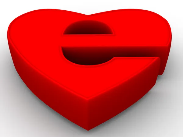 Símbolo da internet como coração. 3d — Fotografia de Stock