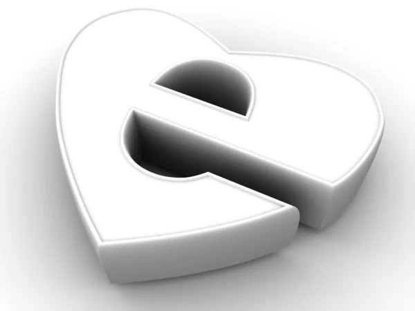 Symbol för internet som hjärta — Stockfoto
