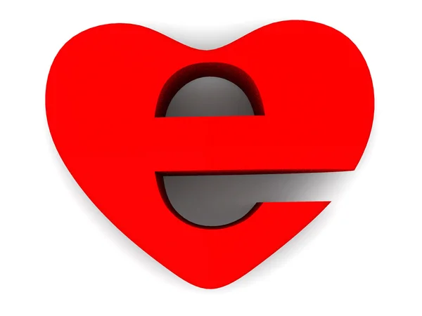 Symbol Internetu jako serce — Zdjęcie stockowe