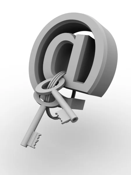 Symbol für Internet mit Schlüsseln. 3d — Stockfoto