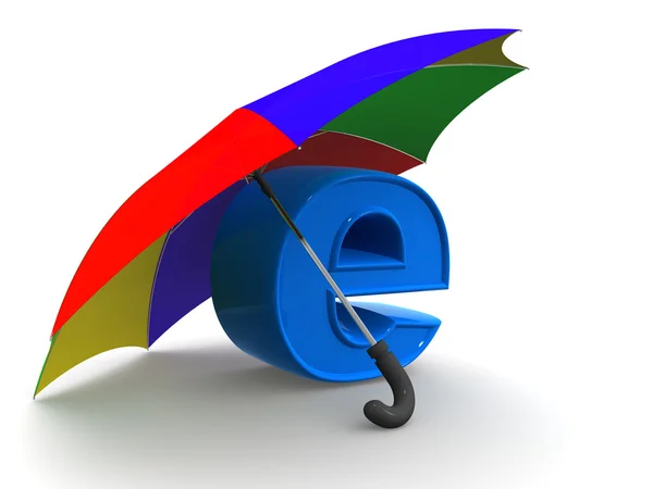 Symbol Internetu s deštníkem — Stock fotografie