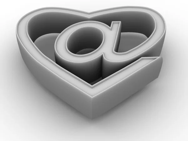 Символ Інтернету як серця — стокове фото