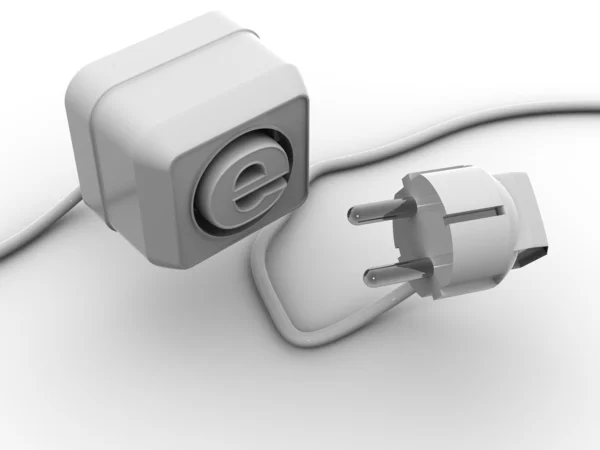 Plug and socket con símbolo para internet — Foto de Stock
