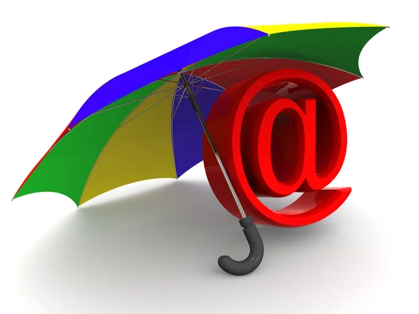Symbol of internet with umbrella — Stock Photo, Image