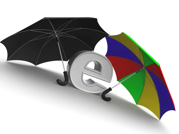 Símbolo de internet con paraguas — Foto de Stock