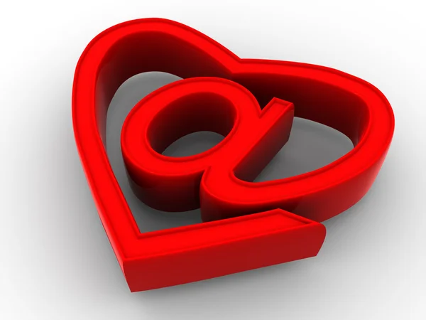 Kalp olarak Internet simgesi — Stok fotoğraf