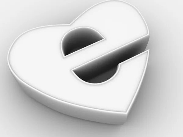 Σύμβολο του Διαδικτύου ως την καρδιά. 3D — Φωτογραφία Αρχείου