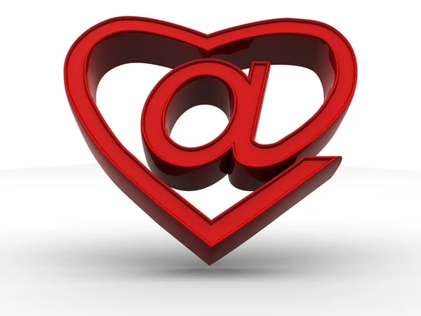Символ Інтернету як серця — стокове фото