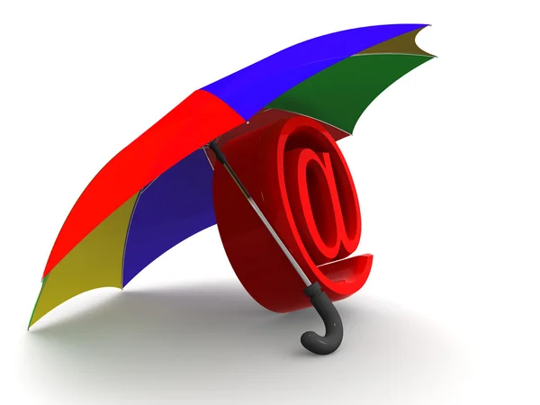 Symbol des Internets mit Regenschirm — Stockfoto