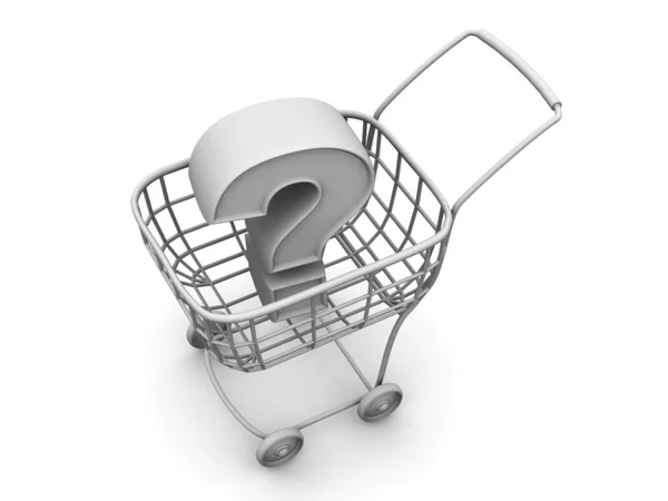 Consumer's basket with question — Stock Photo, Image