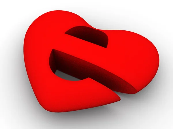 Symbol för internet som hjärta. 3D — Stockfoto