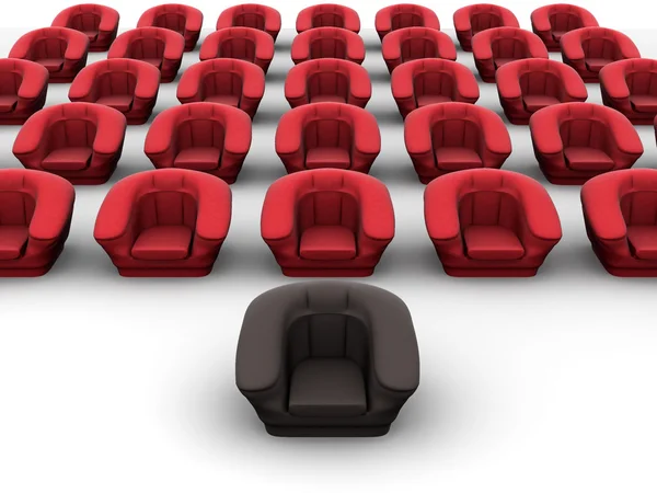 stock image Armchairs. Leadership. 3d