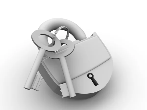 Kłódka z kluczami — Zdjęcie stockowe