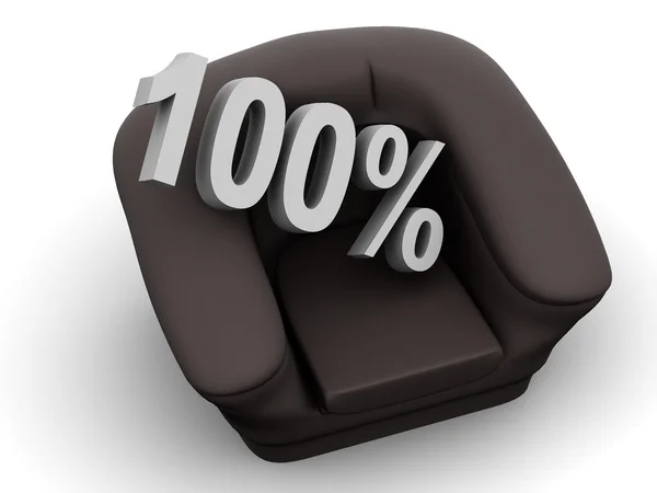 Armchair with 100 percent — Stock Photo, Image