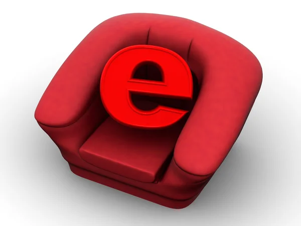 Кресло с символом для интернета — стоковое фото