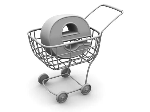 Consumer basket with sign for internet — Stock Photo, Image