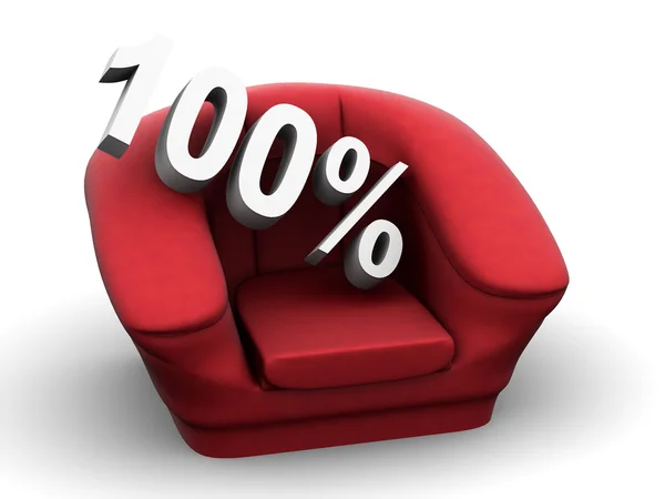 Armchair with 100 percent — Stock Photo, Image