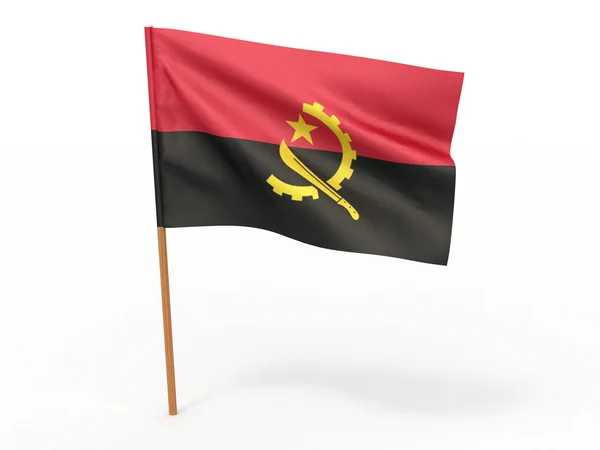 在风中飘扬的旗帜。安哥拉 — 图库照片