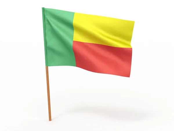 Флаг развевается на ветру. Бенин — стоковое фото
