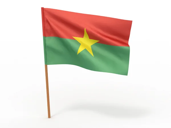 Flaggan fladdrar i vinden. Burkina faso — Stockfoto