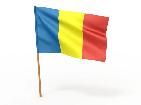 Flaggan fladdrar i vinden. Tchad — Stockfoto