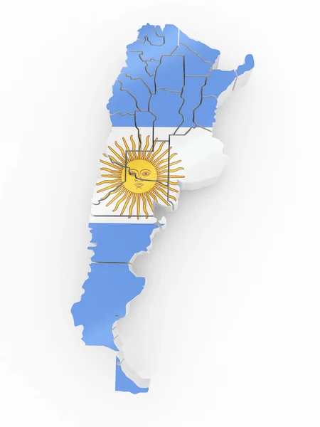 Χάρτης της Αργεντινής στα χρώματα της Αργεντινής σημαίας — Φωτογραφία Αρχείου