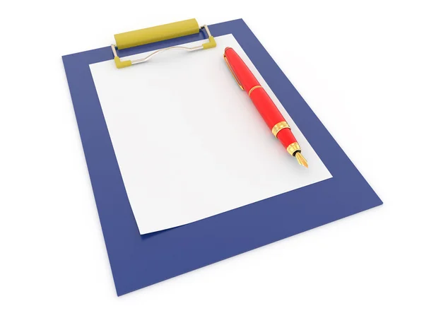 Tollat az írótáblára. Üres papírlap — Stock Fotó