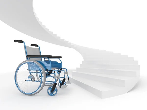轮椅和楼梯 — 图库照片