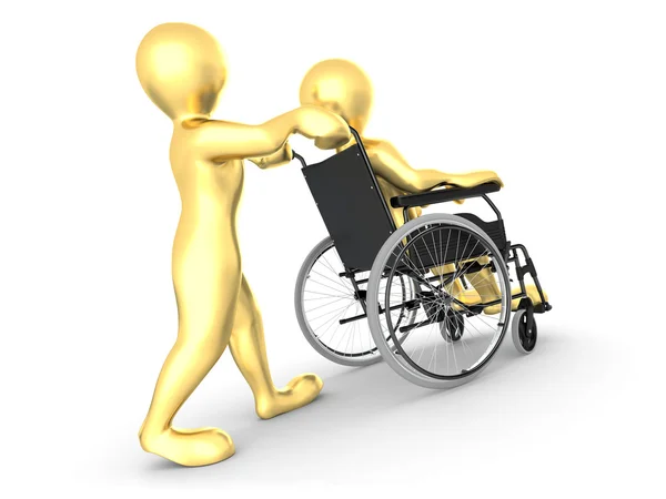 Мужчины в инвалидной коляске — стоковое фото