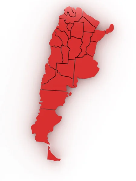 Трехмерная карта Аргентины. 3d — стоковое фото