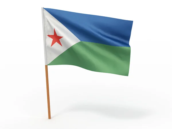 Flaggan fladdrar i vinden. Djibouti — Stockfoto