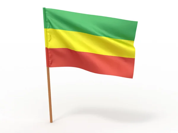 Flaggan fladdrar i vinden. Etiopien — Stockfoto