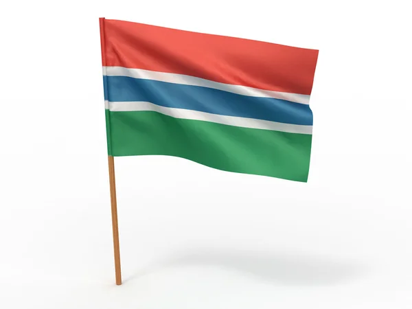 在风中飘扬的旗帜。冈比亚 — 图库照片