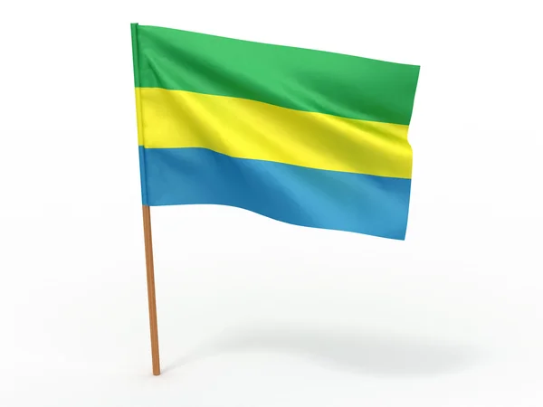 Vlag wapperen in de wind. Gabon — Stockfoto