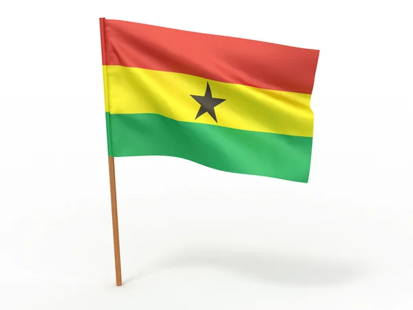 在风中飘扬的旗帜。加纳 — 图库照片