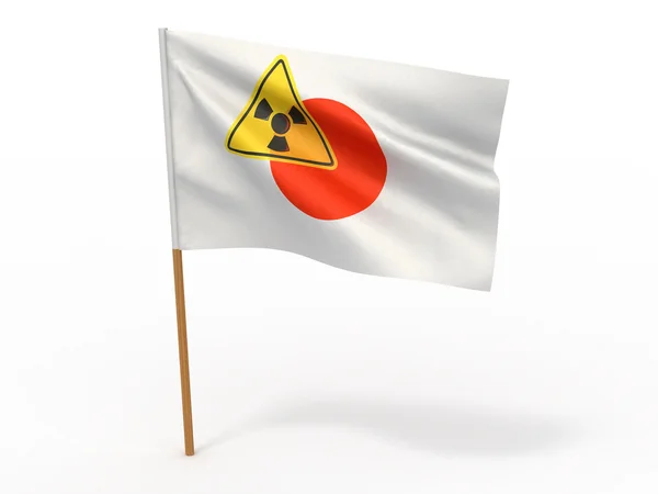 Japanse vlag wiyh symbool van straling — Stockfoto