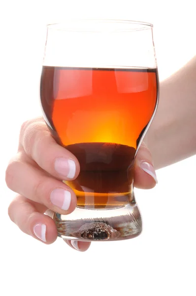 Female hand with drink — Stock Photo, Image