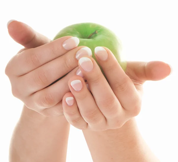 Pomme dans de belles mains — Photo
