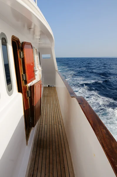 Deck of yacht — Stock Photo, Image